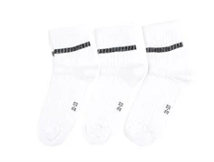 Name It bright white black glitter stripe strømper (3-pack)